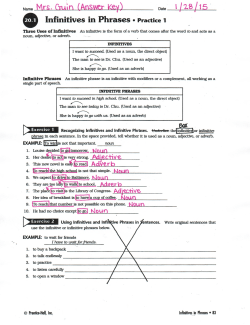 Infinitives in Phrases. Practice 1