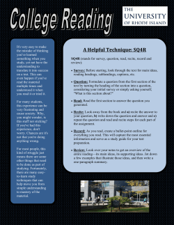A Helpful Technique: SQ4R