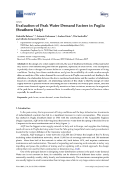 Evaluation of Peak Water Demand Factors in Puglia (Southern Italy)