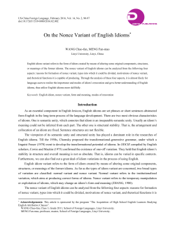 On the Nonce Variant of English Idioms