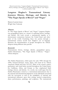 History, Heritage, and Identity in &ldquo;The Negro