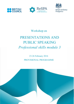 PRESENTATIONS AND PUBLIC SPEAKING Professional skills
