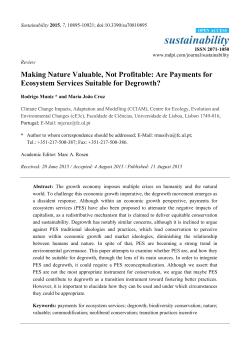 Making Nature Valuable, Not Profitable: Are Payments for