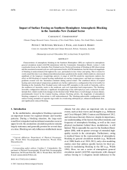 Impact of Surface Forcing on Southern Hemisphere Atmospheric