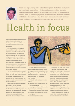 Health in focus - a message from the Director General [PDF 151KB]
