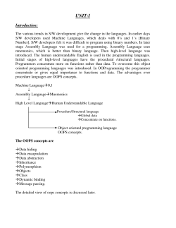 a. object oriented analysis and design notes .