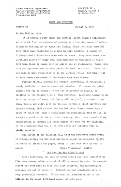 From: Woman* s Department FOR RELEASE - Ninety