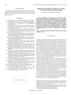 Pitfalls in the Determination of Optical Cross Sections From Surface