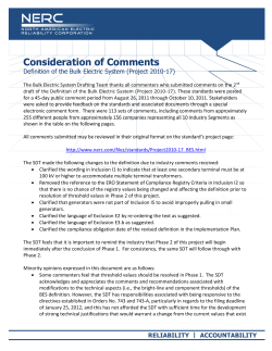 Consideration of Comments