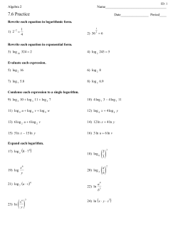 Algebra 2 - 7.6 Practice