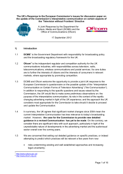 Issues for discussion regarding the update of the