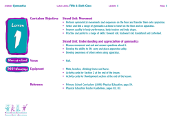 Strand Unit: Understanding and appreciation of gymnastics