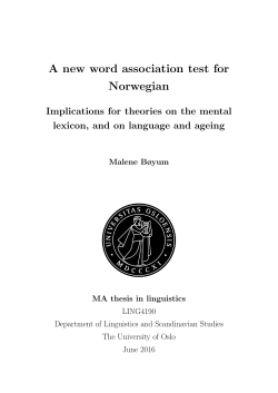 A new word association test for Norwegian - DUO