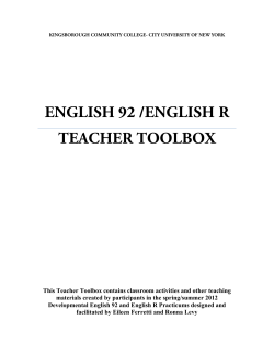 toolbox - Kingsborough Community College