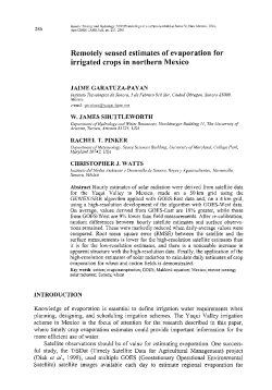 Remotely sensed estimates of evaporation for irrigated crops in