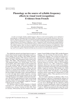 Phonology as the source of syllable frequency effects in visual word