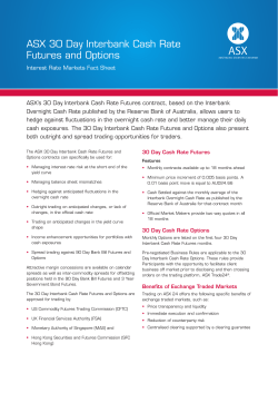 ASX 30 Day Interbank Cash Rate Futures and Options