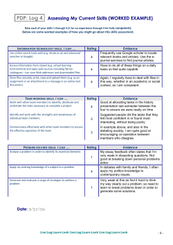 PDP: Log 4 Assessing My Current Skills (WORKED EXAMPLE)