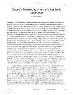 Dewey`s Philosophy of Art and Aesthetic Experience