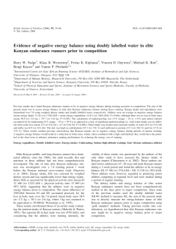 Evidence of negative energy balance using doubly labelled water in