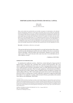 INDIVIDUALISM-COLLECTIVISM AND SOCIAL CAPITAL