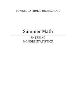 Honors Statistics