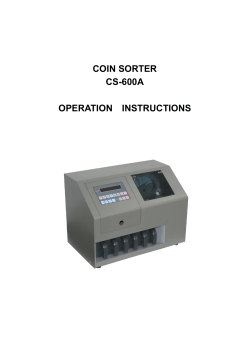 COIN SORTER CS-600A OPERATION INSTRUCTIONS