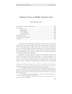Antitrust Law as Public Interest Law
