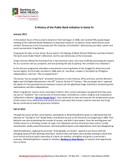 A History of the Public Bank Initiative in Santa Fe