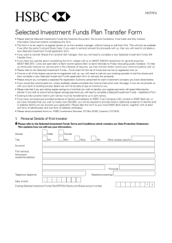 Selected Investment Funds Plan Transfer Form