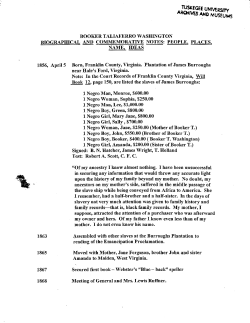 BOOKER TALIAFERRO WASHINGTON BIOGRAPHICAL AND