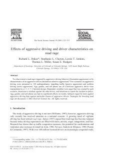 Effects of aggressive driving and driver characteristics on road rage