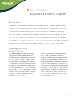 Developing a Safety Program