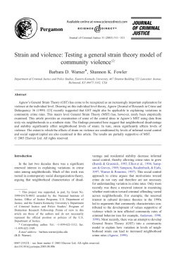 Strain and violence: Testing a general strain theory