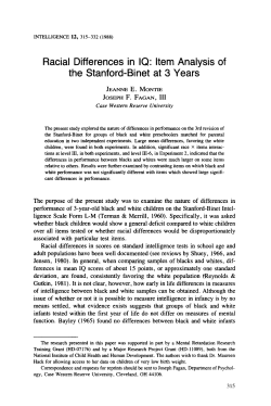 Racial Differences in IQ: Item Analysis the Stanford