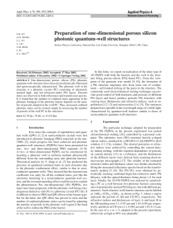 Preparation of one-dimensional porous silicon photonic quantum
