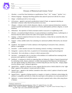 (AP 11) Rhetorical Glossary