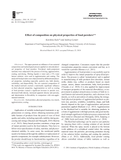 Effect of composition on physical properties of food powders**