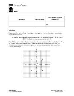 Homework Problems Name Team Name Team Complete? Team