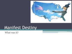 Manifest Destiny