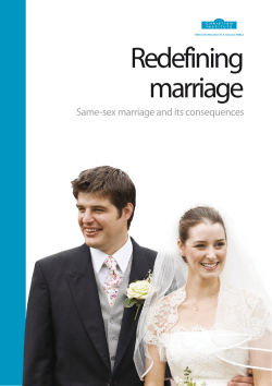 Redefining marriage - The Christian Institute