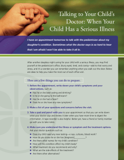 Talking to Your Child`s Doctor: When Your Child Has a