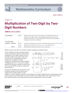 Multiplication of Two-Digit by Two- Digit Numbers