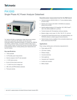 PA1000 Single Phase AC Power Analyzer Datasheet