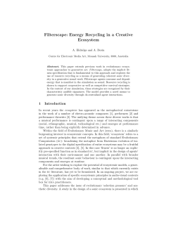 Filterscape: Energy Recycling in a Creative Ecosystem