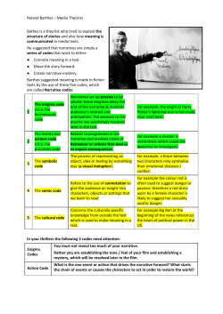 Roland Barthes &ndash; Media Theorist Bathes is a theorist who tried to