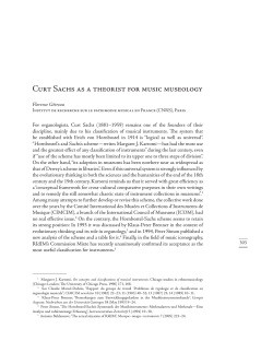 Curt Sachs as a theorist for music museology