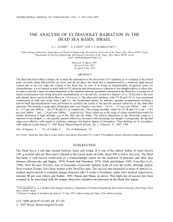 THE ANALYSIS OF ULTRAVIOLET RADIAT1ON IN THE DEAD SEA