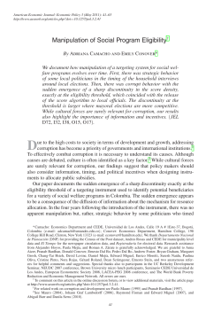Manipulation of Social Program Eligibility