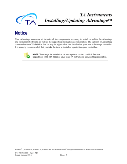 TA Instruments Installing/Updating Advantage&trade;